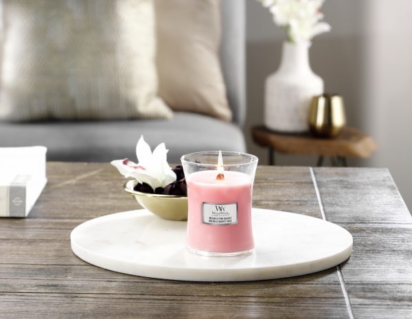 WoodWick Candle Melon & Pink Quartz - Medium