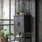 DTP Home Timeless Black Bergkast - Teakhout